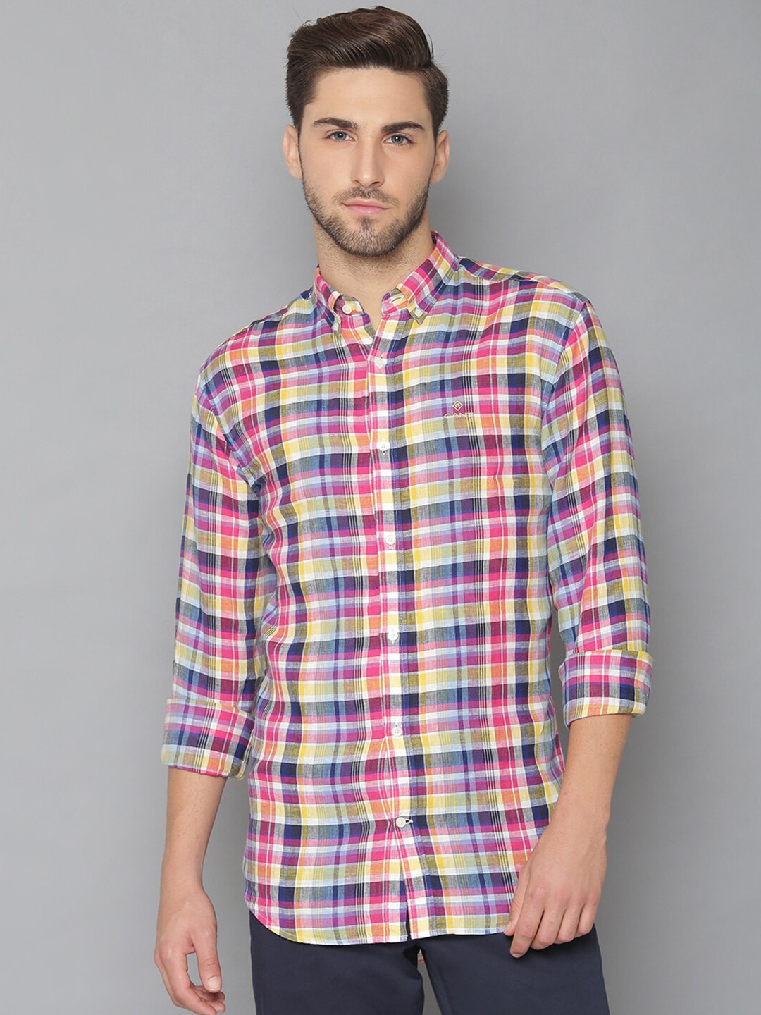 

GANT Men Blue Regular Fit Checked Casual Shirt