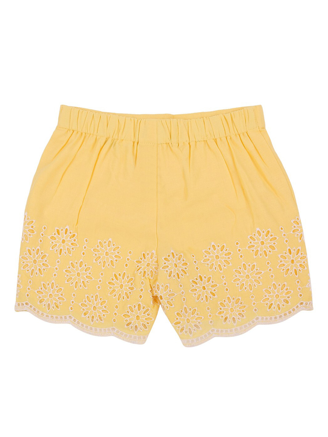 

Pantaloons Baby Girls Yellow Self Design Hot Pants
