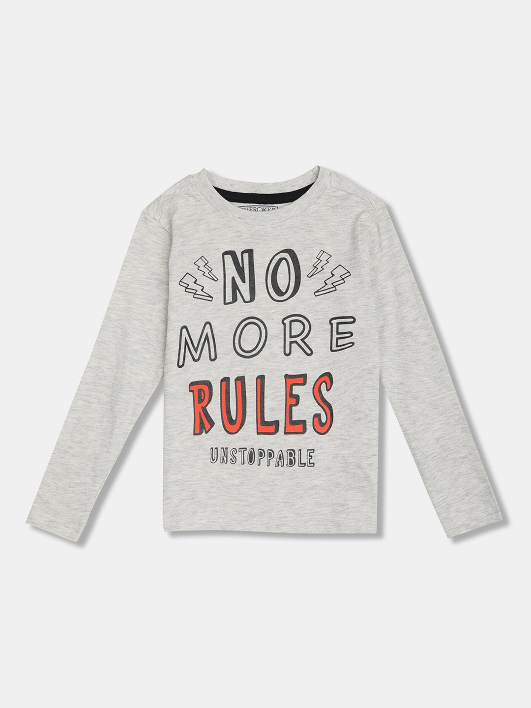 

Cherokee Boys Grey Printed Round Neck T-shirt