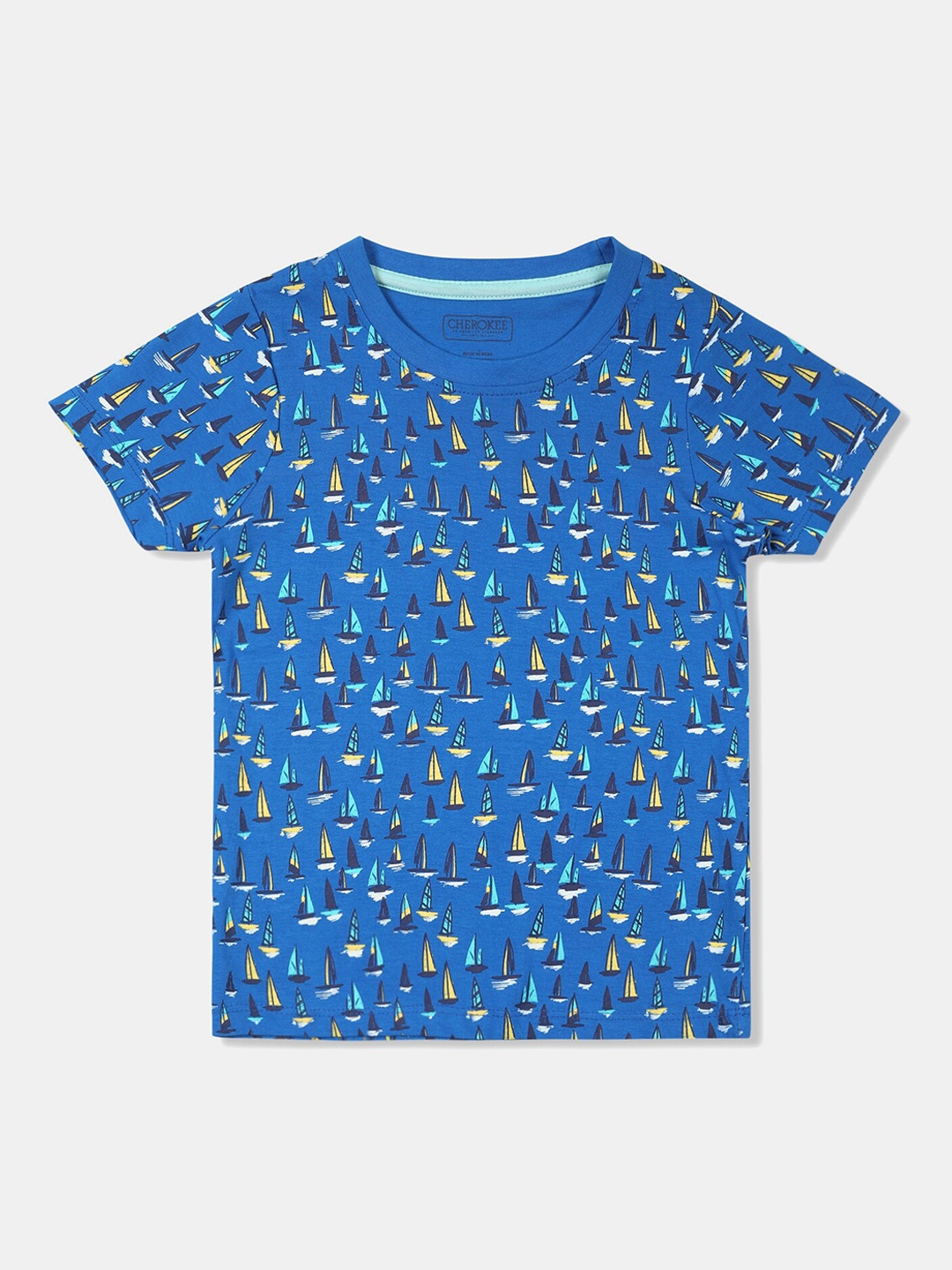 

Cherokee Boys Blue Printed V-Neck T-shirt