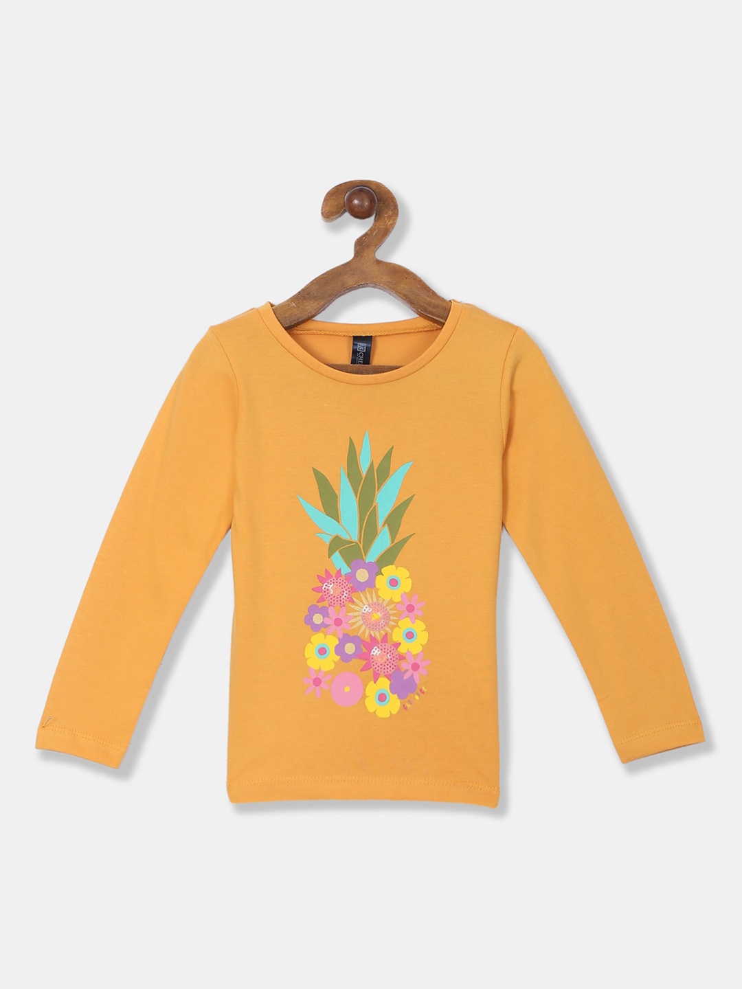 

Cherokee Girls Yellow Printed Round Neck T-shirt