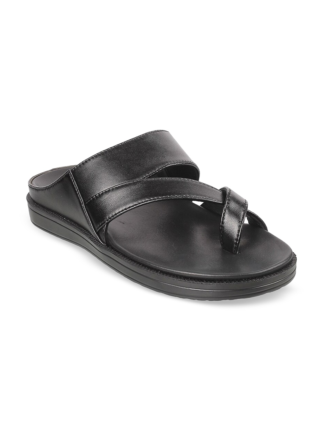 

Mochi Men Black Leather Comfort Sandals