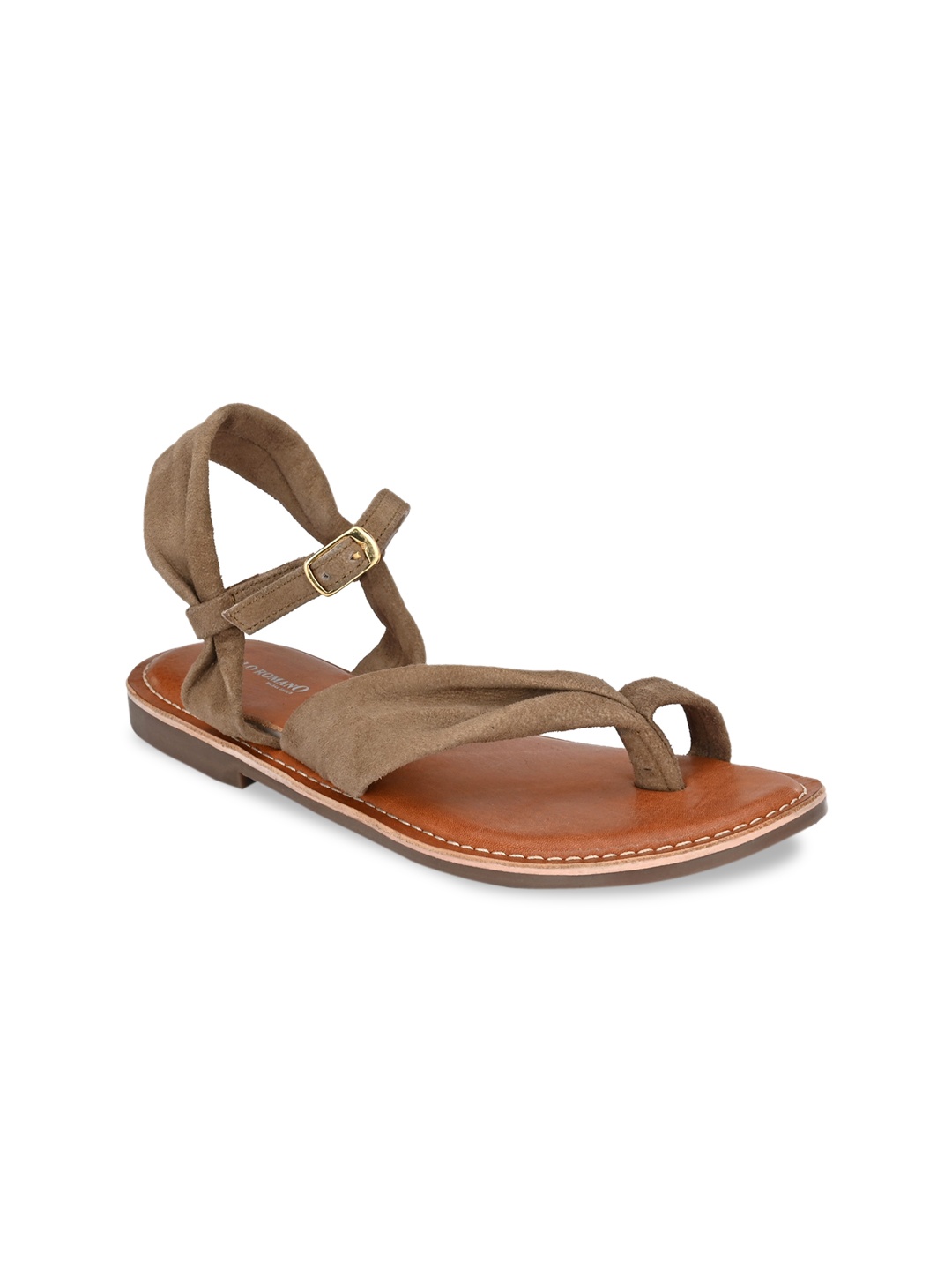 

CARLO ROMANO Women Beige Solid Suede One Toe Flats