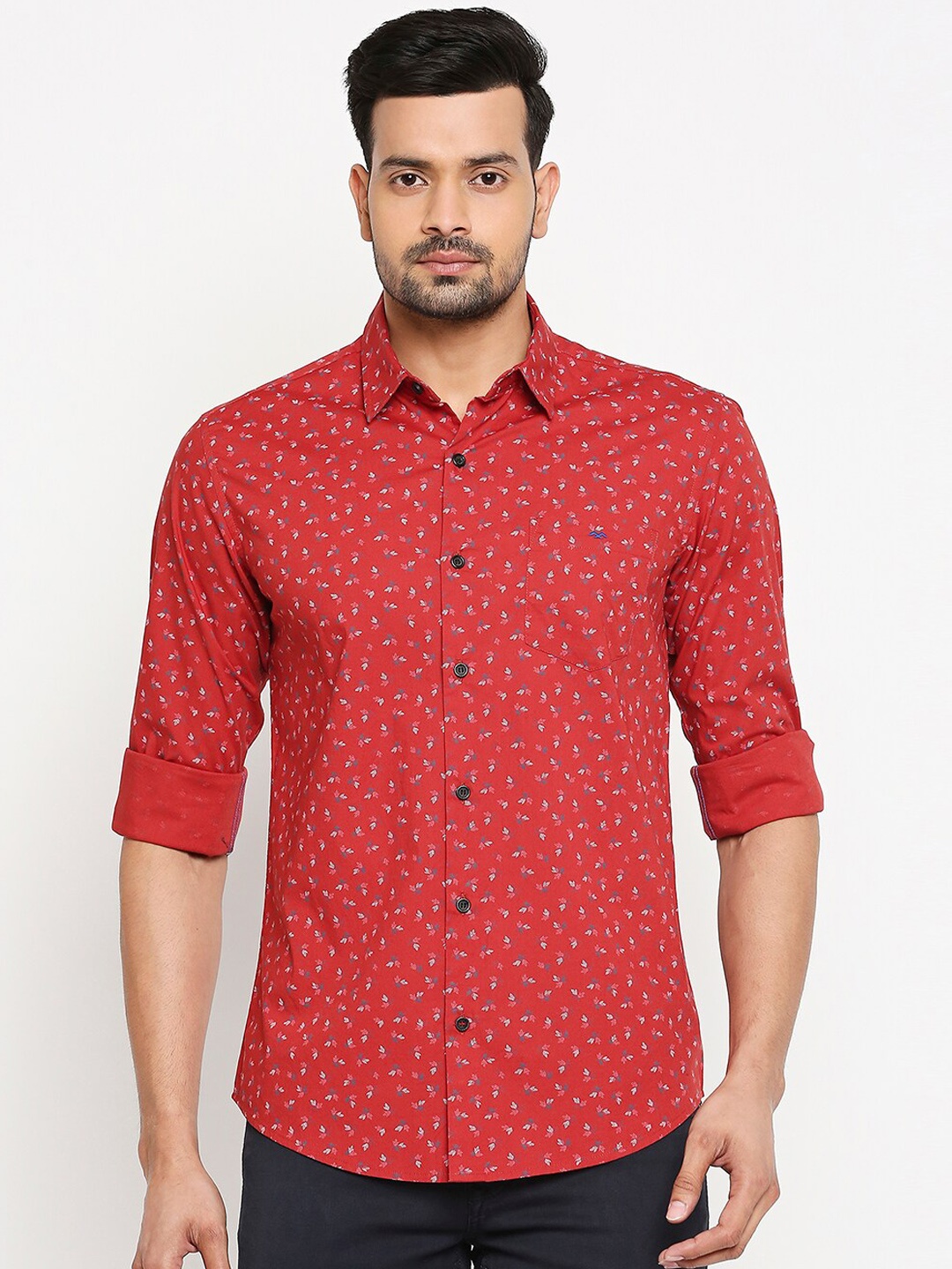 

Mufti Men Red Slim Fit Printed Casual Shirt