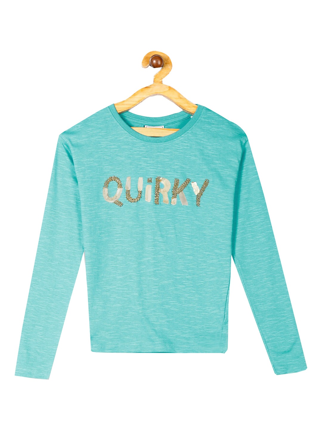 

Cherokee Girls Sea Green Printed Round Neck T-shirt