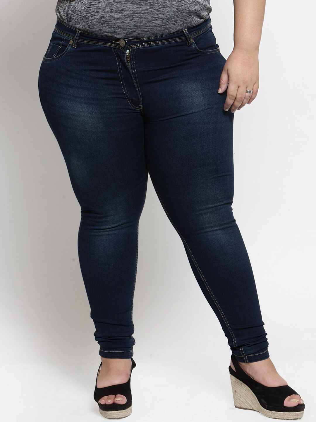 

plusS Women Navy Blue Slim Fit Jeans