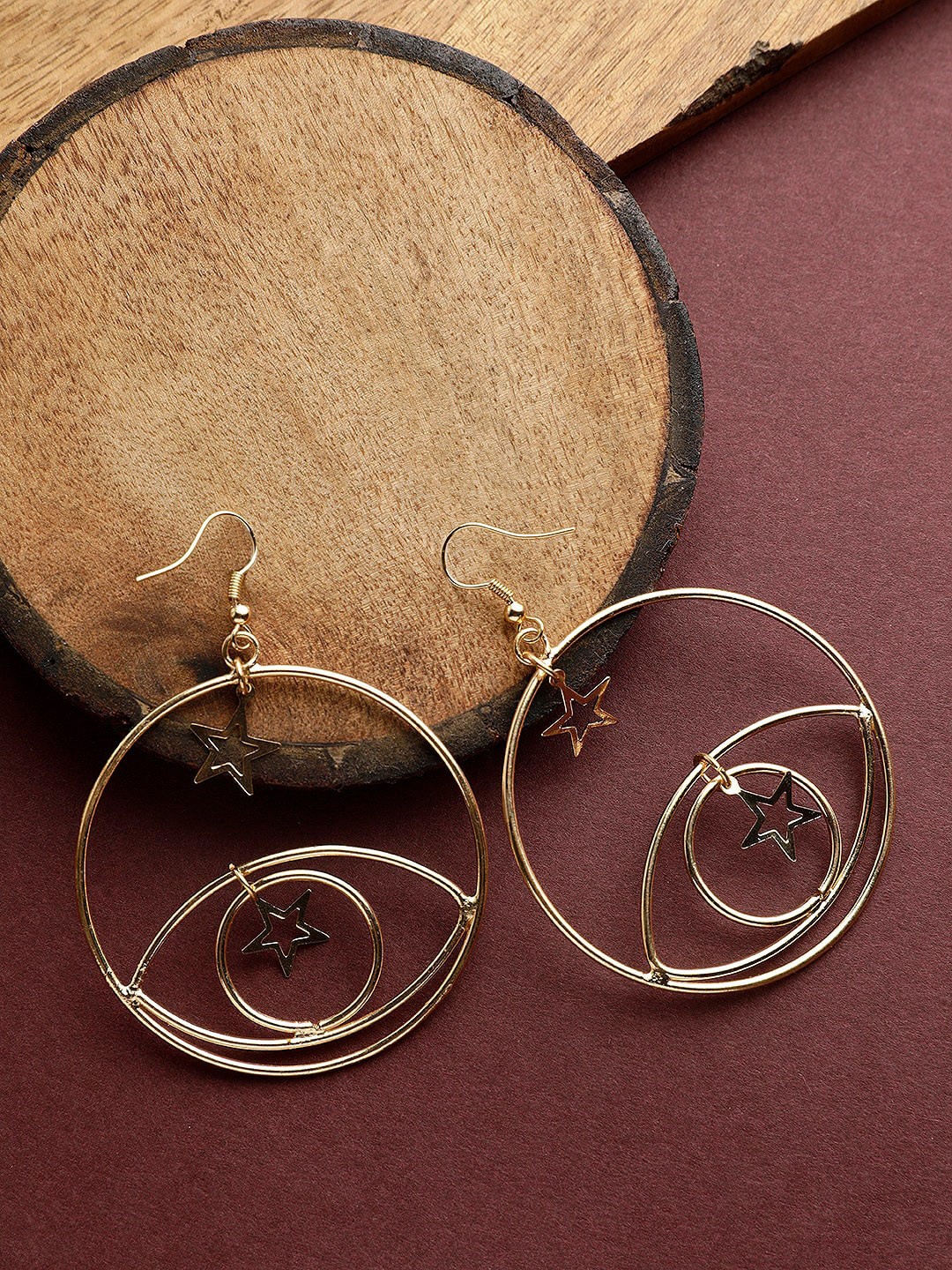 

STREET 9 Gold-Plated Handcrafted Contemporary Hoop Earrings