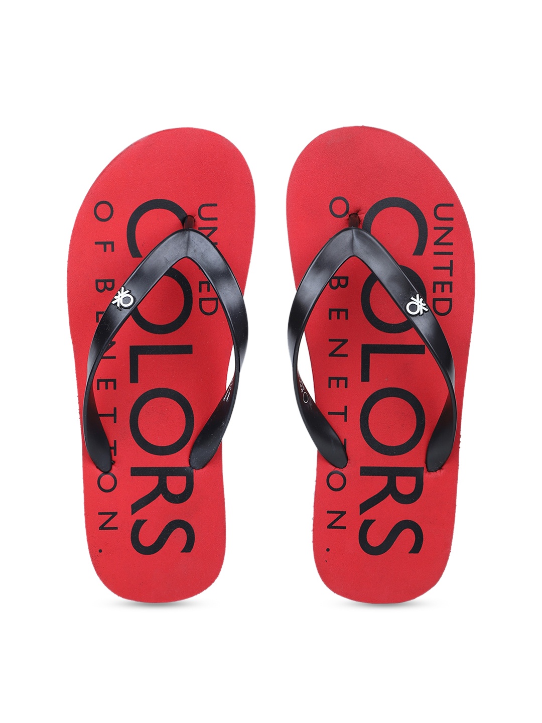 

United Colors of Benetton Men Red & Black Printed Thong Flip-Flops