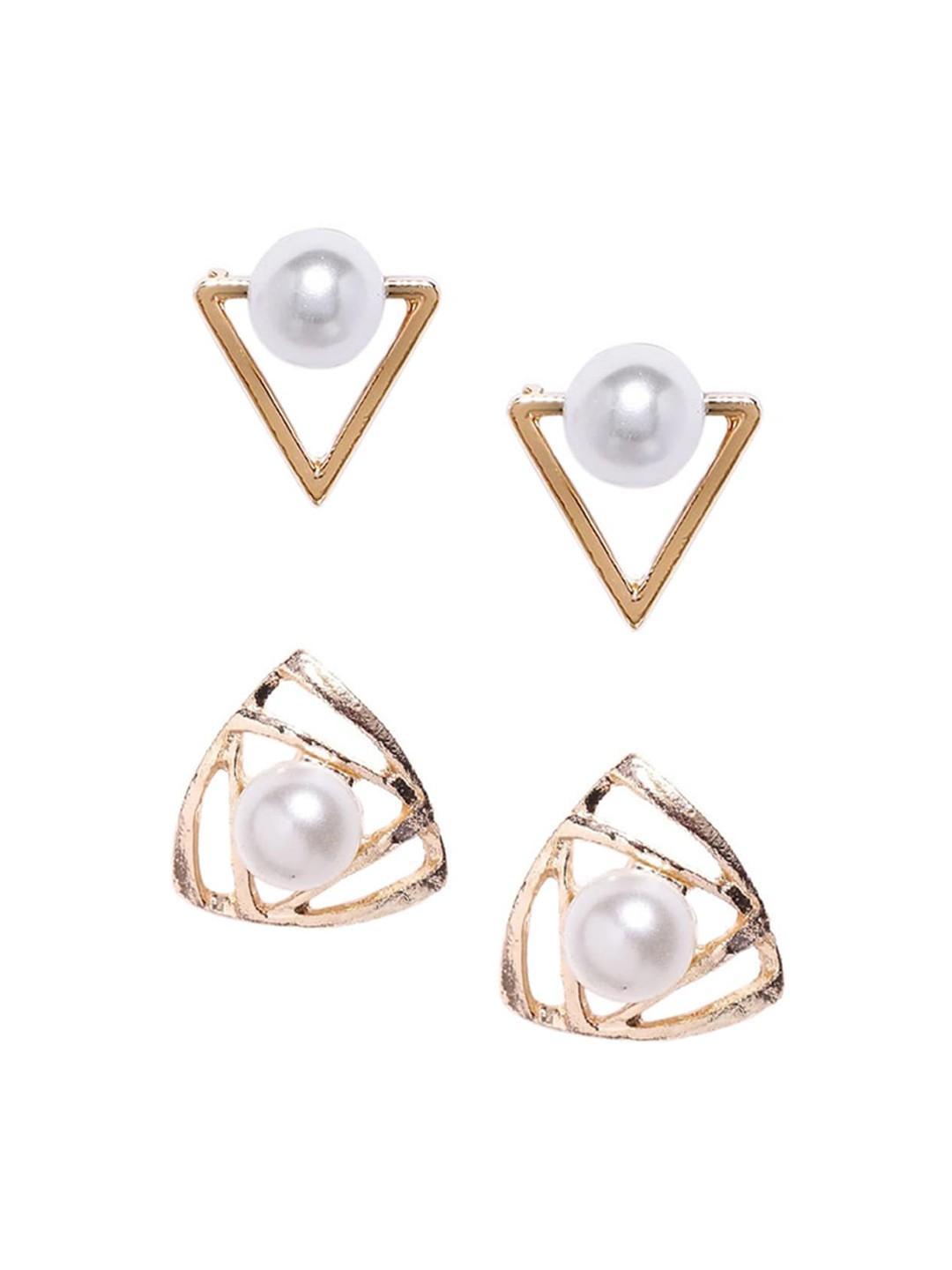 

OOMPH Set Of 2 Gold-Toned Contemporary Studs