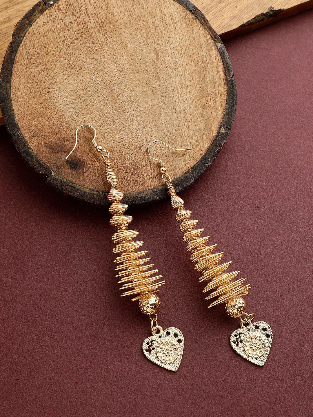 

STREET 9 Gold-Plated Handcrafted Contemporary Drop Earrings