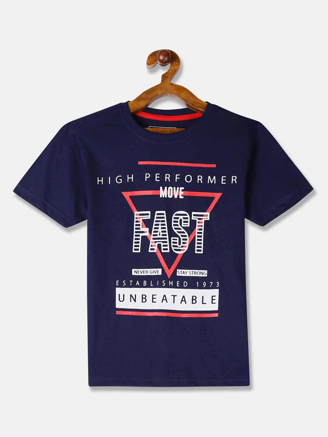 

Cherokee Boys Navy Blue Printed Round Neck T-shirt