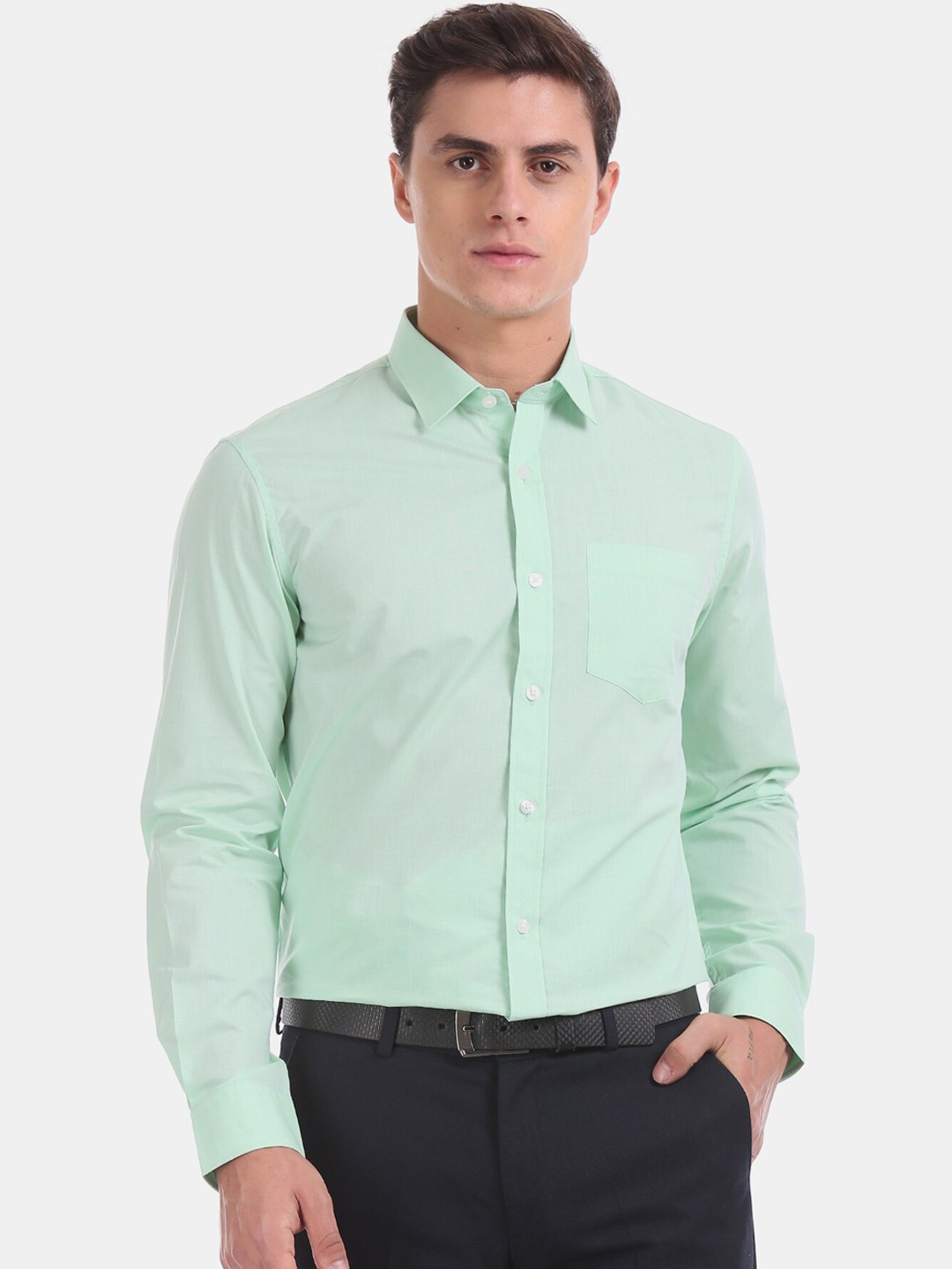 

Excalibur Men Green Slim Fit Formal Shirt