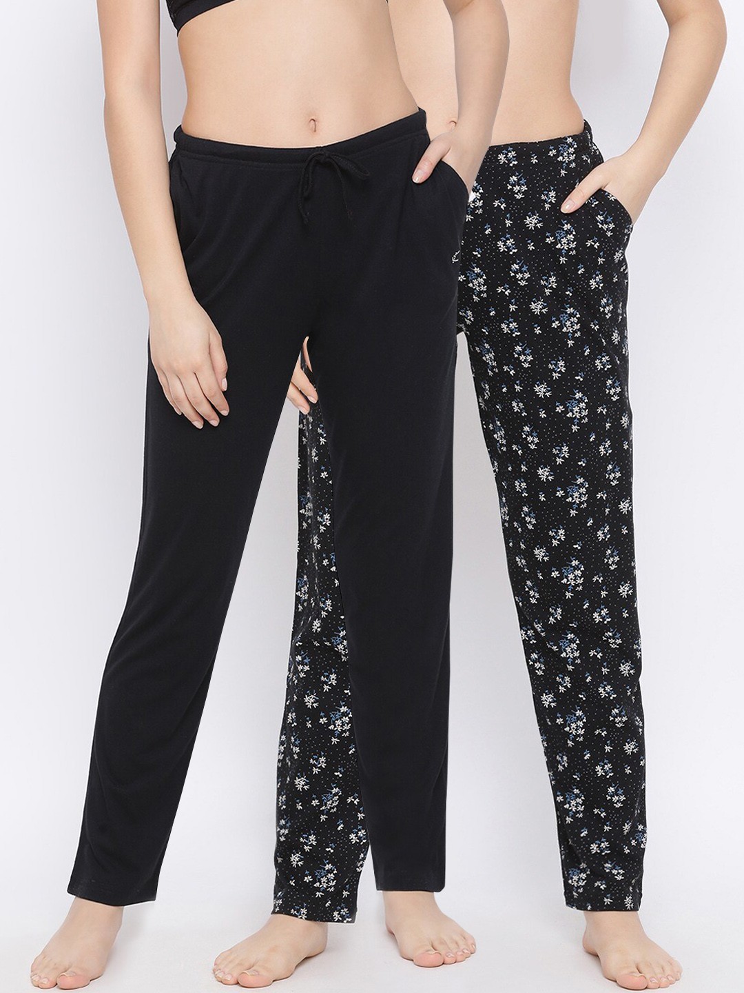 

Kanvin Women Pack Of 2 Pure Cotton Lounge Pants, Black