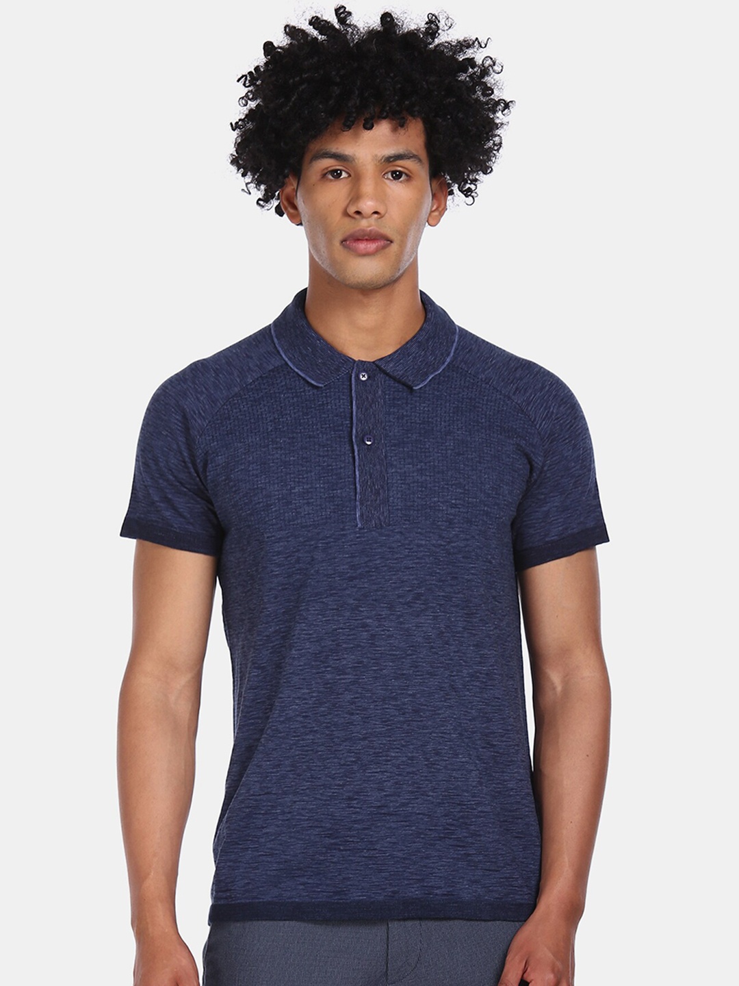 

Cherokee Men Navy Blue Polo Collar T-shirt