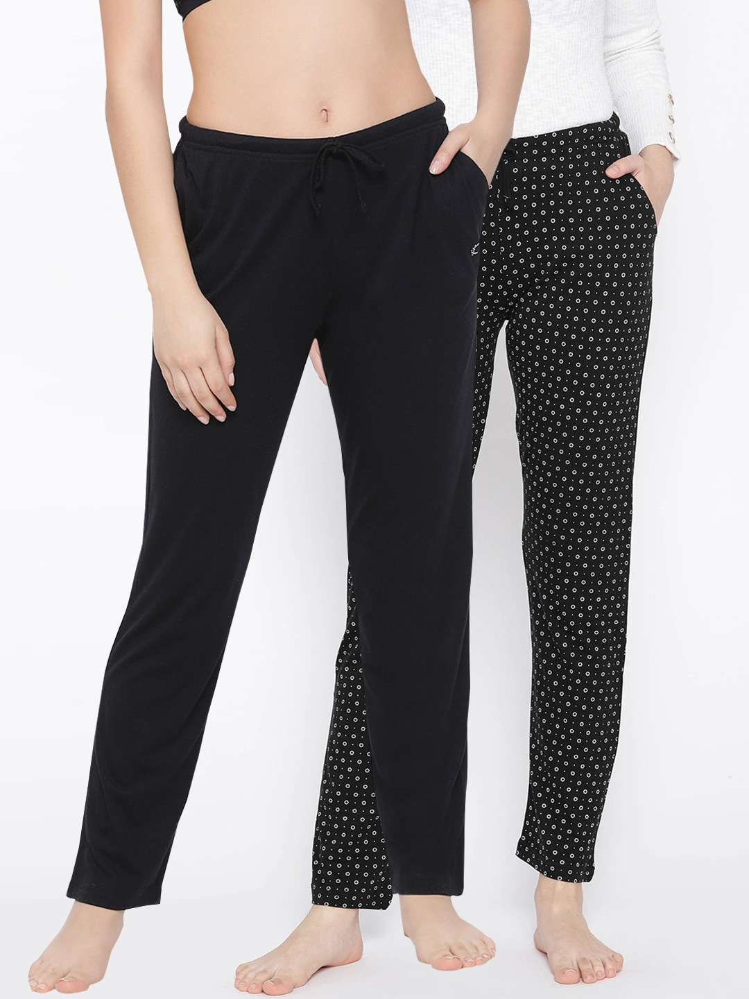 

Kanvin Women Pack Of 2 Pure Cotton Lounge Pants, Black