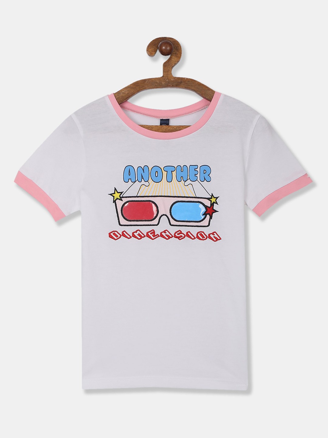

Cherokee Girls White & Pink Printed Round Neck T-shirt