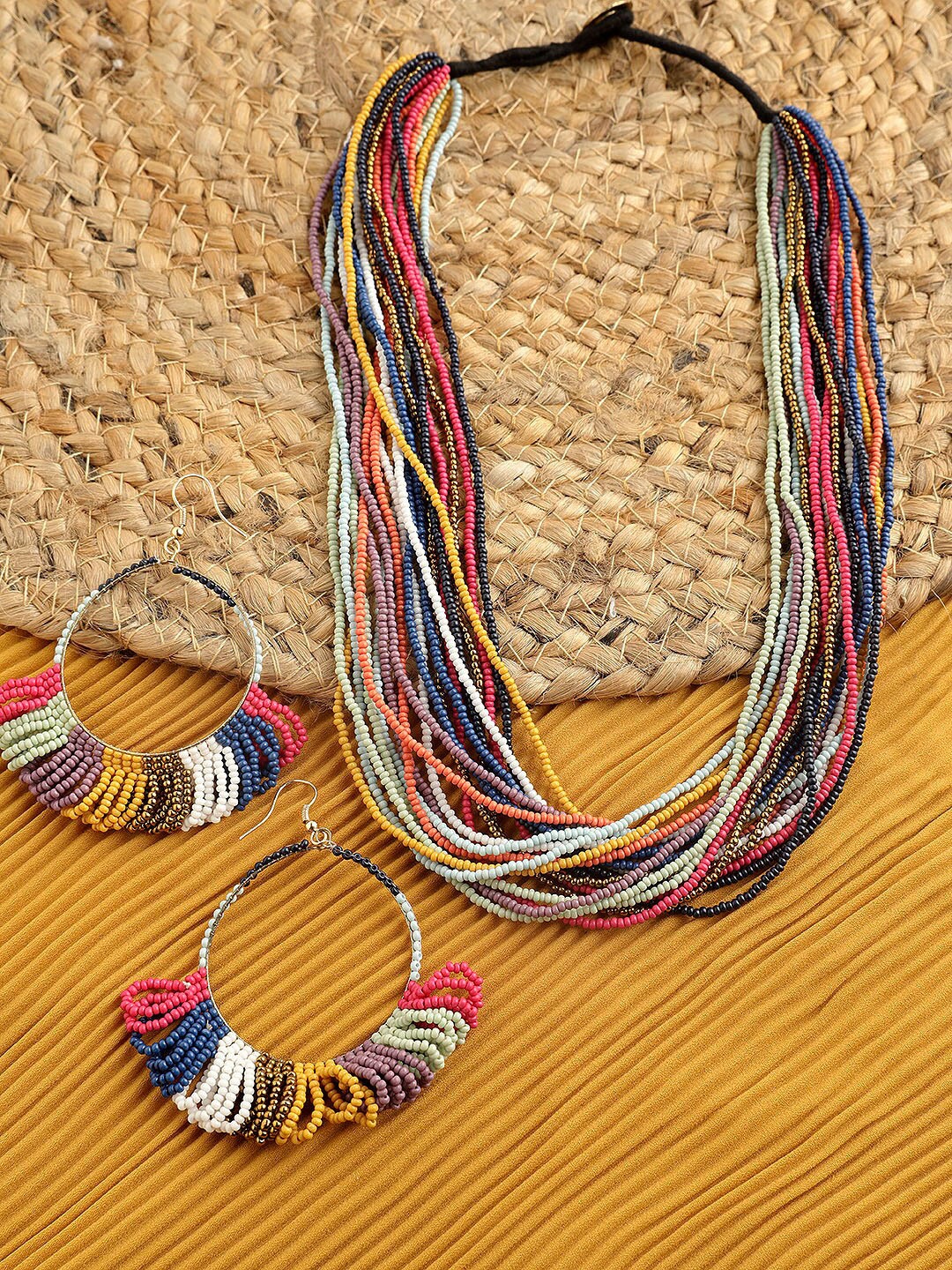 

STREET 9 Multicoloured Beaded Jewellery Set, Multi