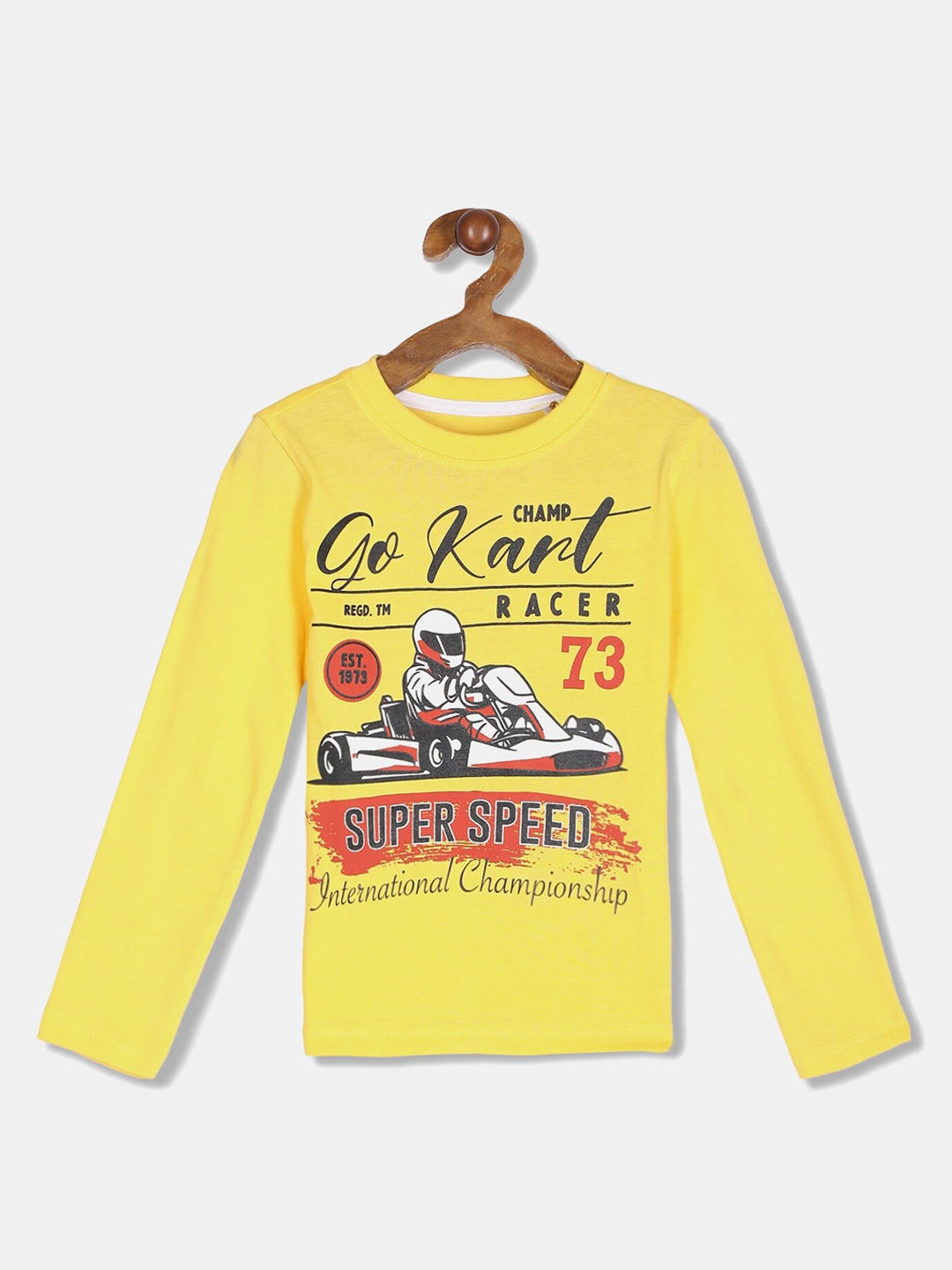 

Cherokee Boys Yellow Printed Round Neck T-shirt