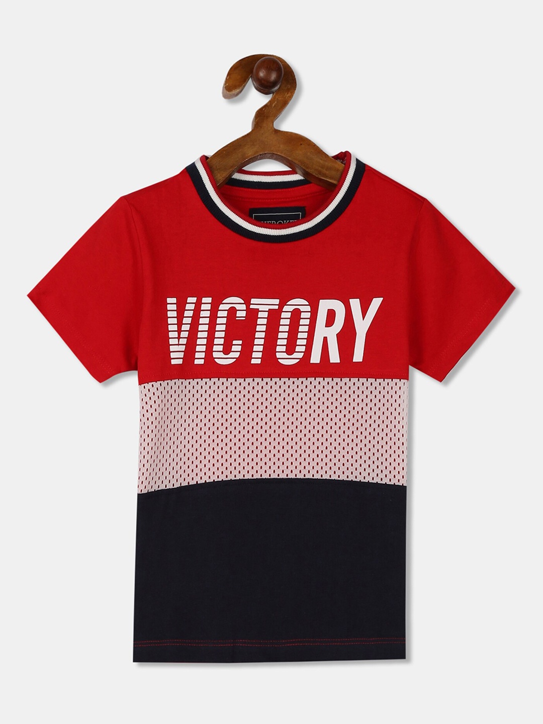 

Cherokee Boys Red Colourblocked Round Neck T-shirt