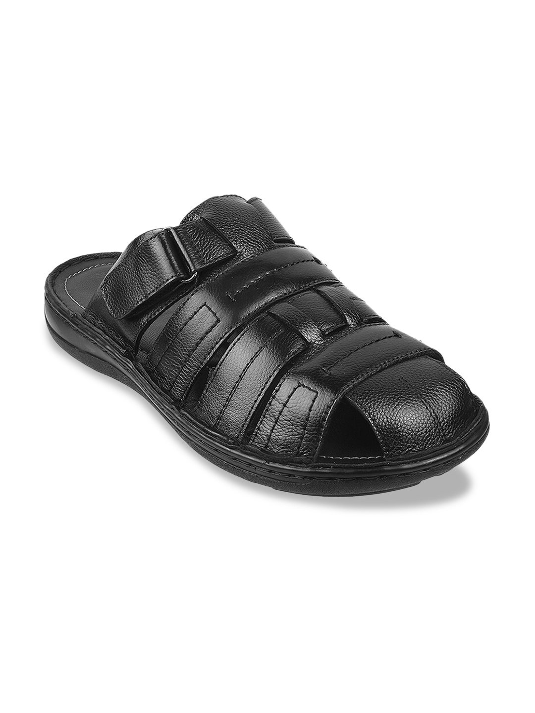 

Mochi Men Black Leather Comfort Sandals
