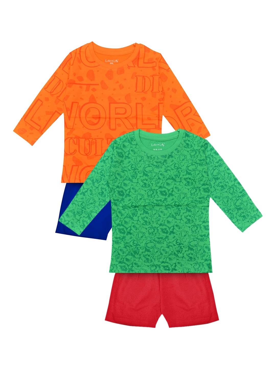 

Luke & Lilly Boys Multicoloured Set of 2 Printed T-shirt with Shorts, Multi