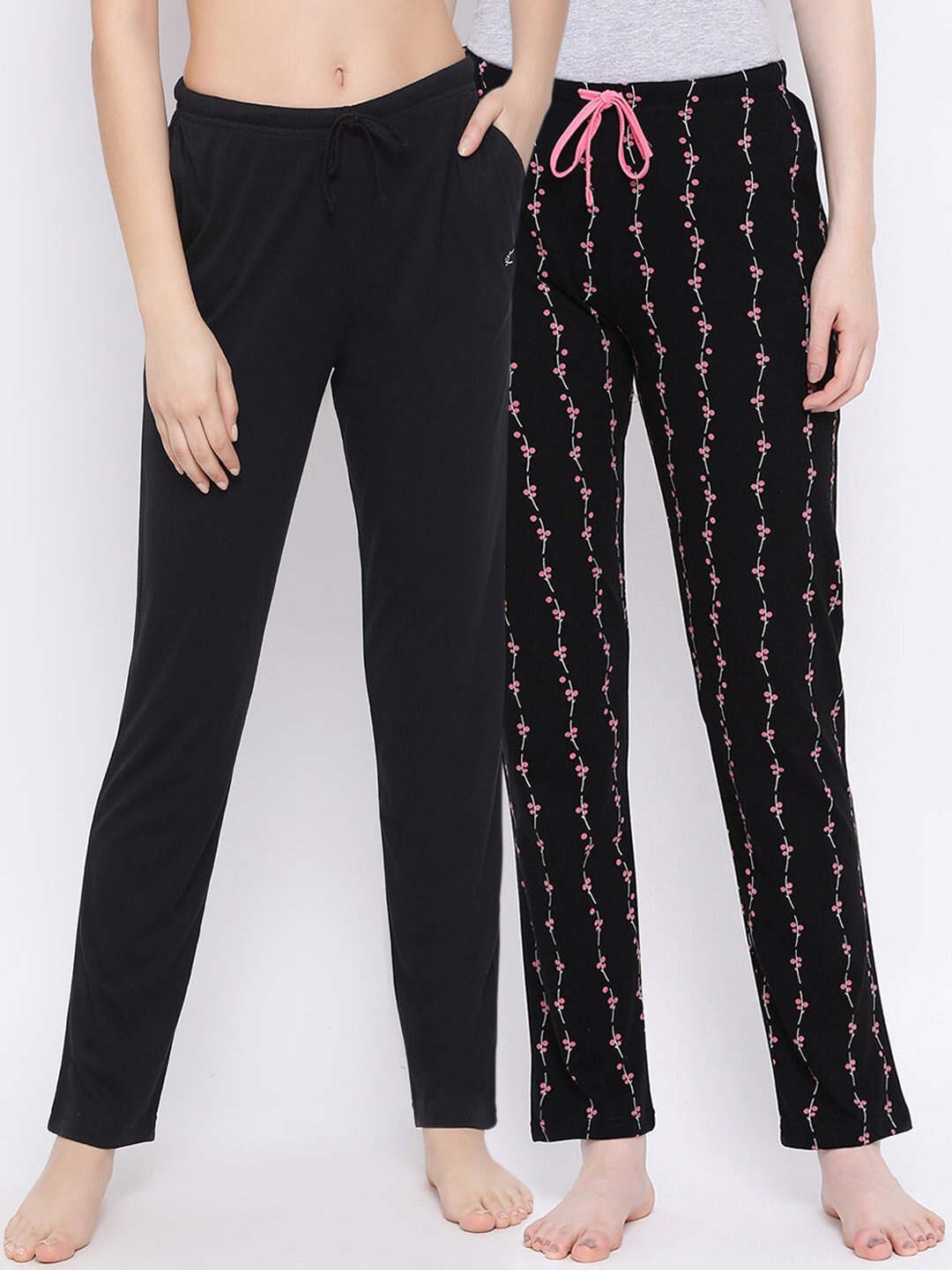 

Kanvin Women Pack Of 2 Pure Cotton Lounge Pants, Black