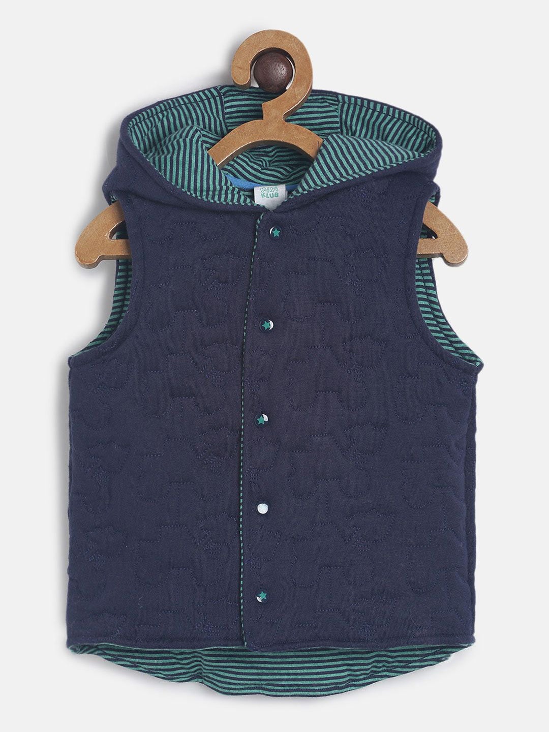 

MINI KLUB Boys Blue Self Design Padded Jacket