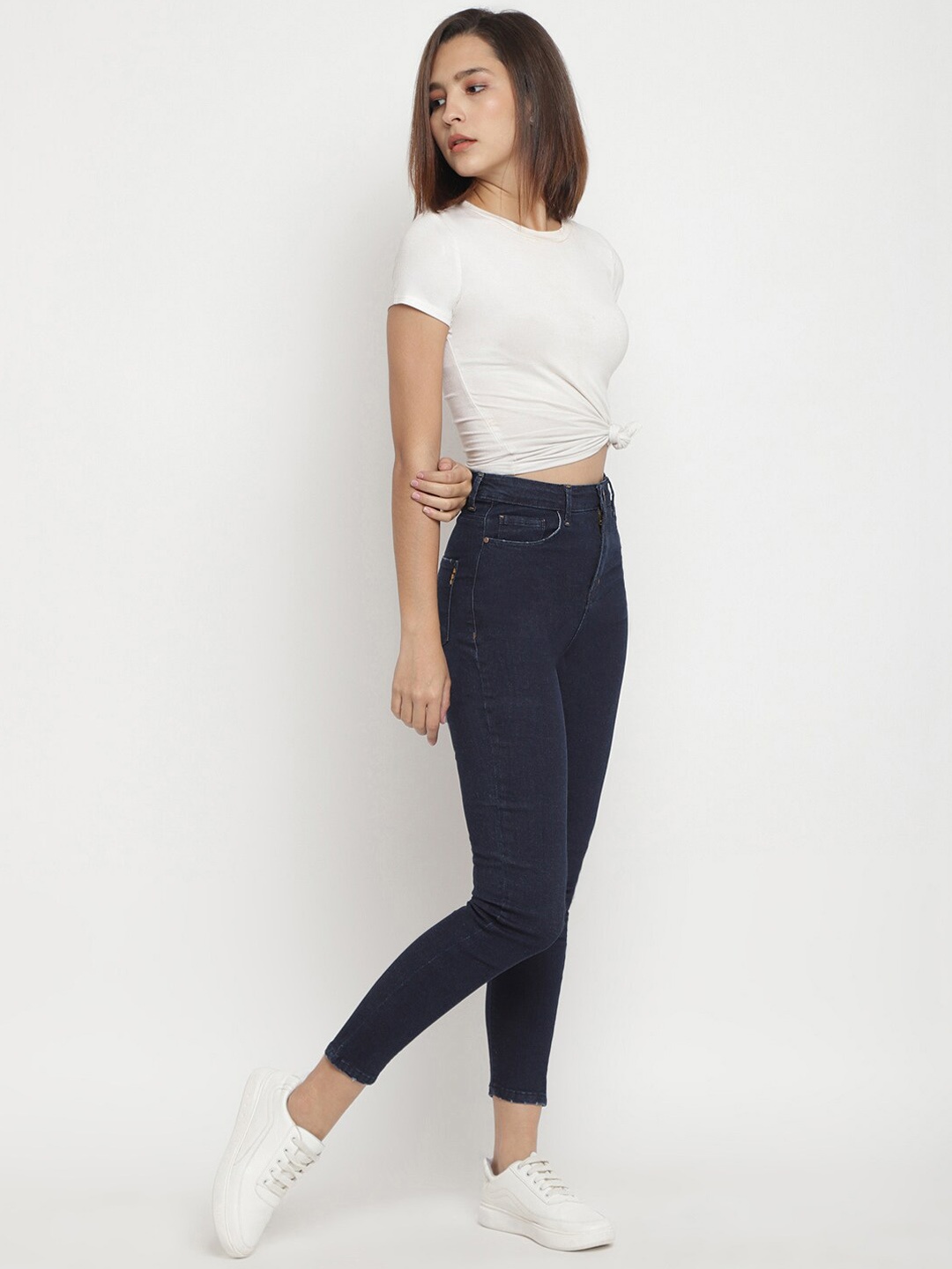 

Belliskey Women Blue Super Skinny Fit High-Rise Clean Look Jeans