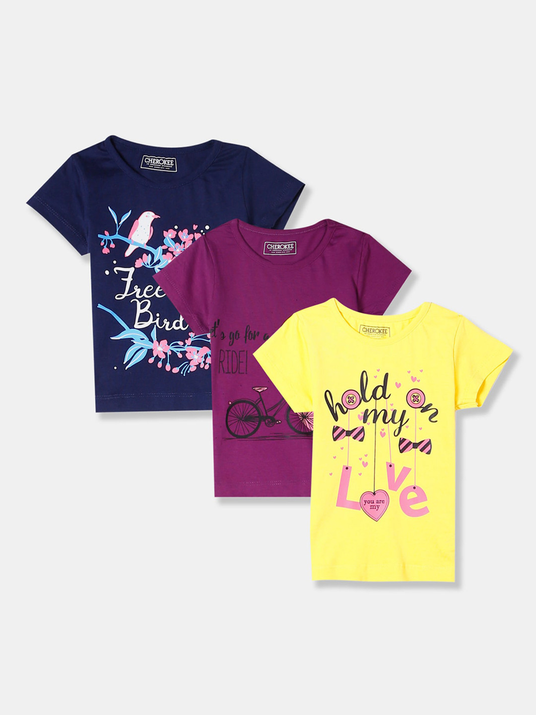 

Cherokee Girls Multicoloured Printed V-Neck T-shirt, Multi