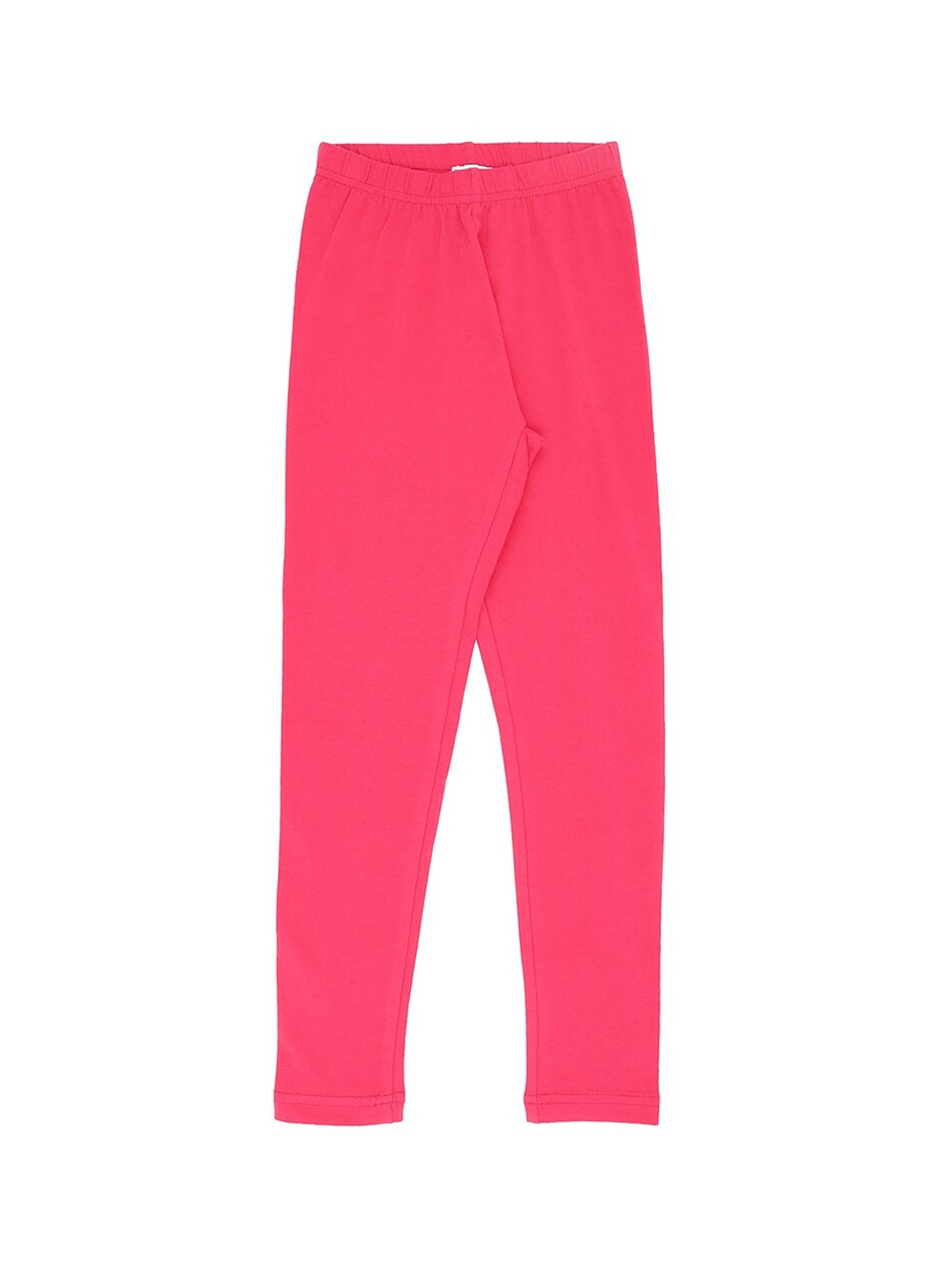 Pantaloons Junior Girls Coral Pink Solid Ankle-Length Leggings