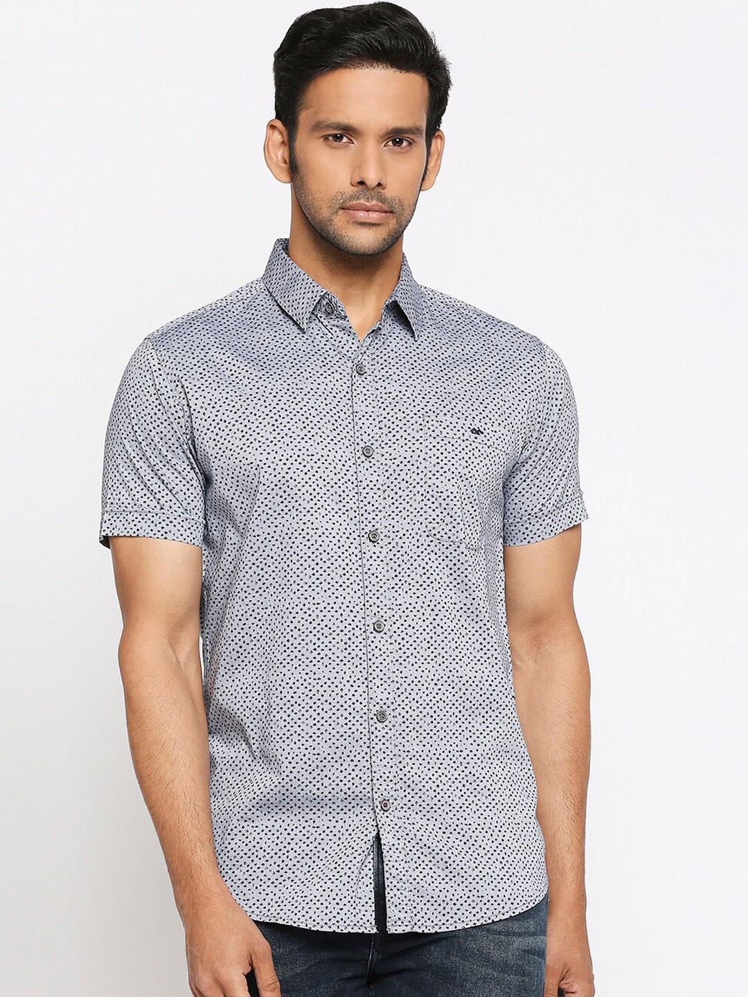 

Mufti Men Blue Slim Fit Printed Casual Shirt