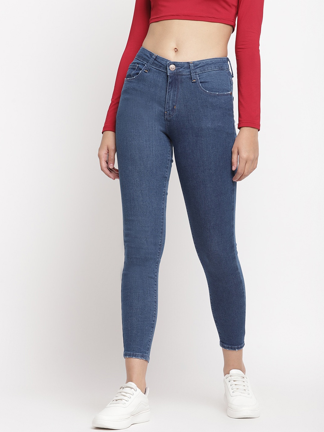 

Belliskey Women Blue Super Skinny Fit Mid-Rise Clean Look Stretchable Jeans