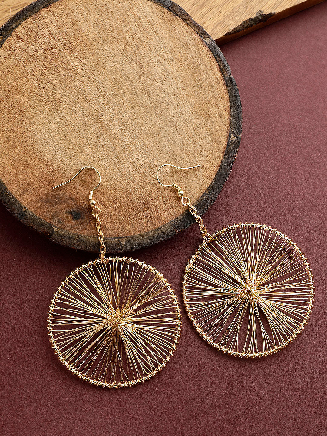 

STREET 9 Gold-Plated Handcrafted Contemporary Drop Earrings