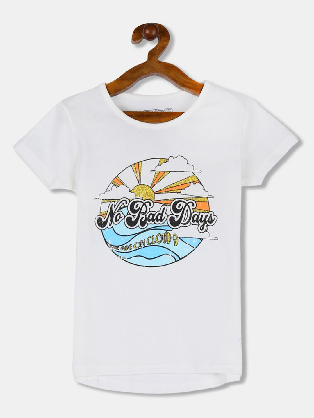 

Cherokee Girls Off-White Printed Round Neck T-shirt