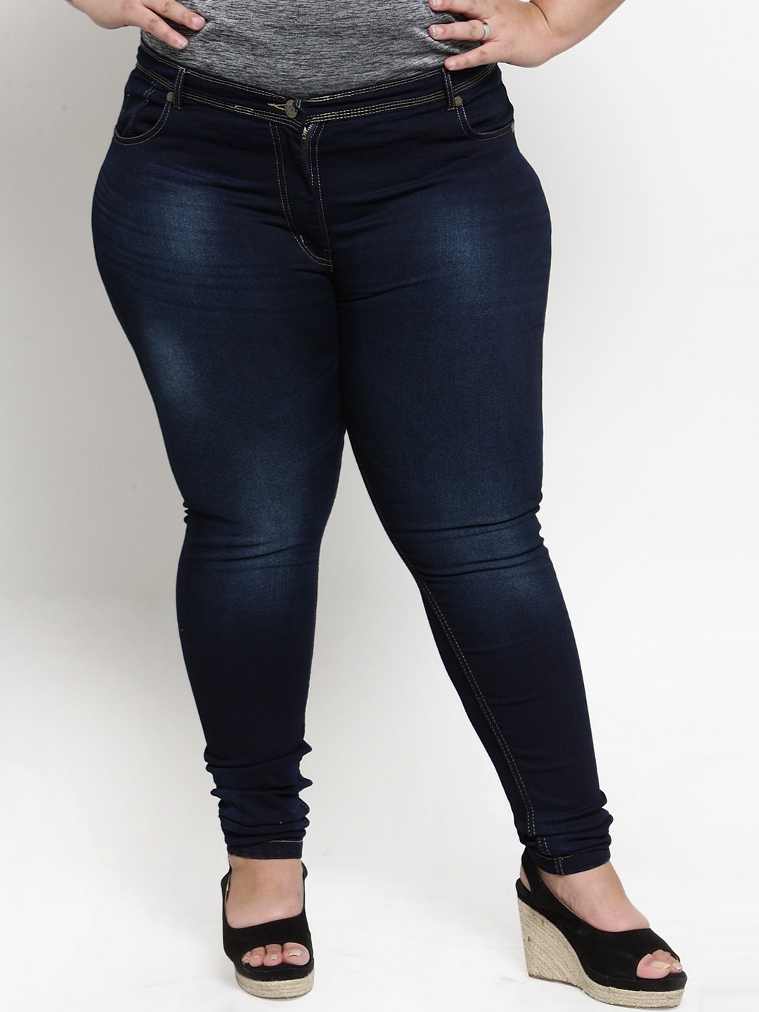 

plusS Women Navy Blue Slim Fit Jeans