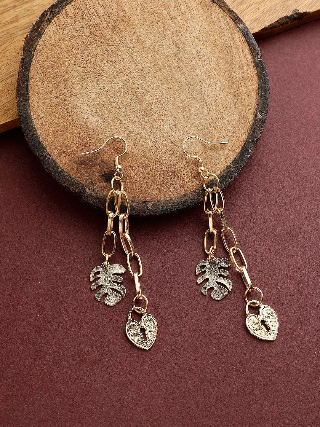 

STREET 9 Gold-Plated Handcrafted Contemporary Drop Earrings