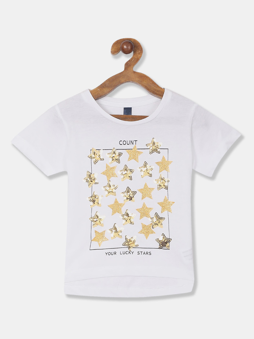 

Cherokee Girls White Printed Round Neck T-shirt