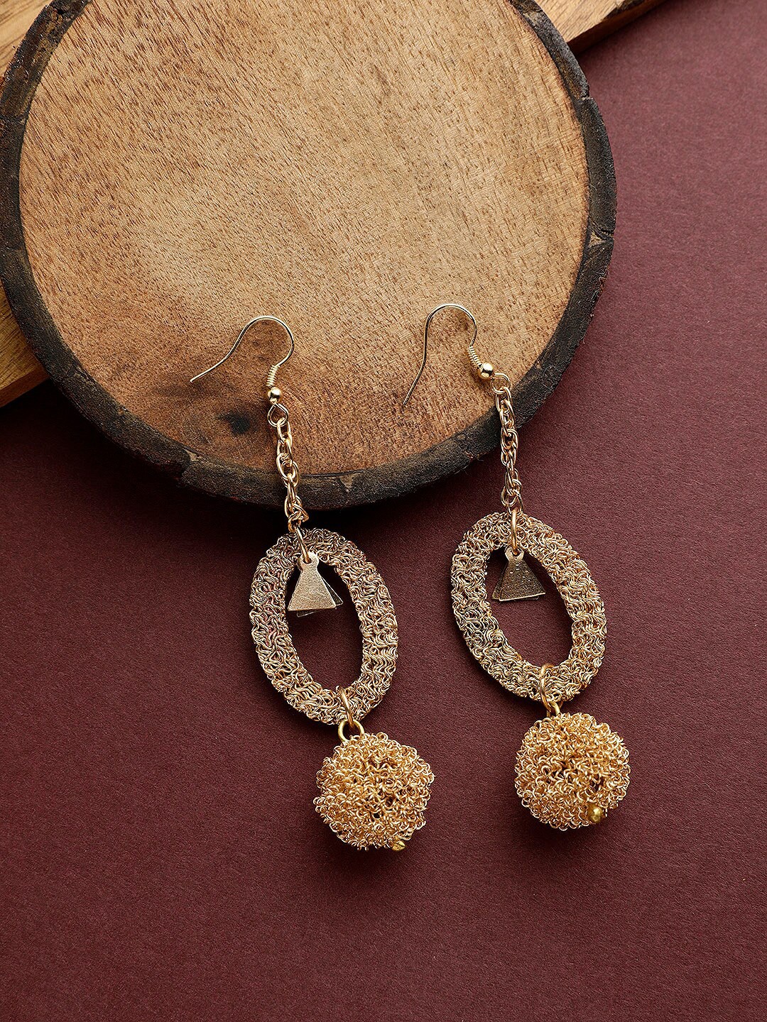

STREET 9 Gold-Plated Handcrafted Contemporary Drop Earrings