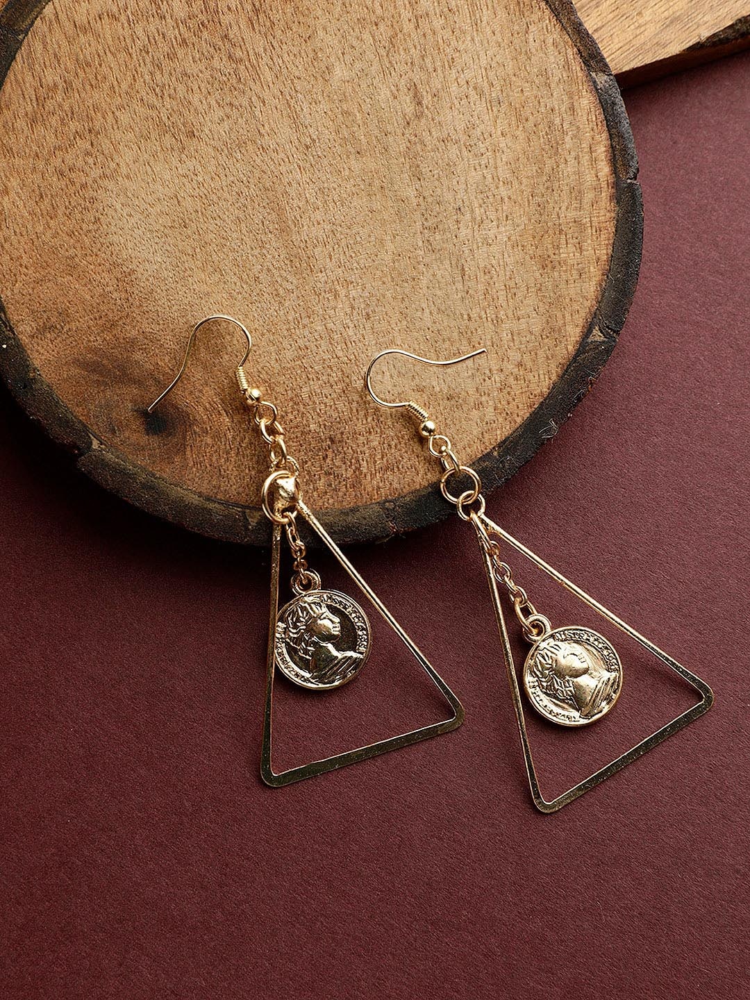 

STREET 9 Gold-Plated Handcrafted Contemporary Drop Earrings