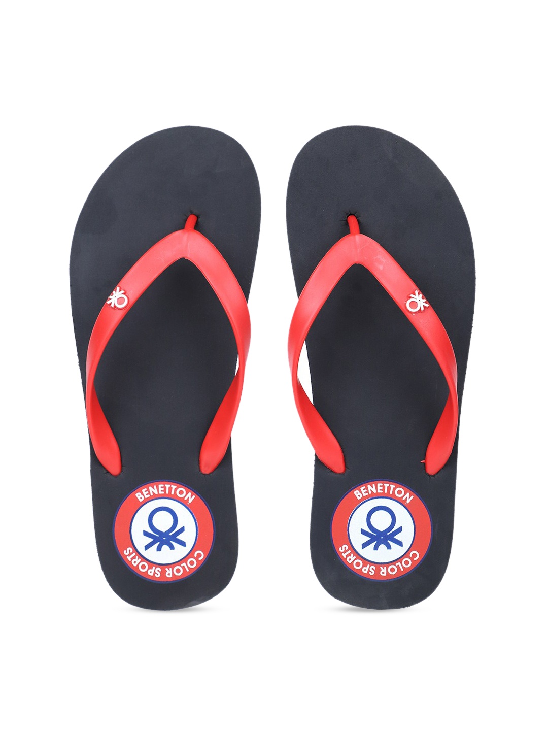 

United Colors of Benetton Men Black & Red Printed Thong Flip-Flops