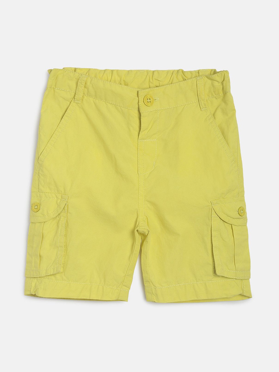 

MINI KLUB Boys Yellow Solid Regular Fit Cargo Shorts
