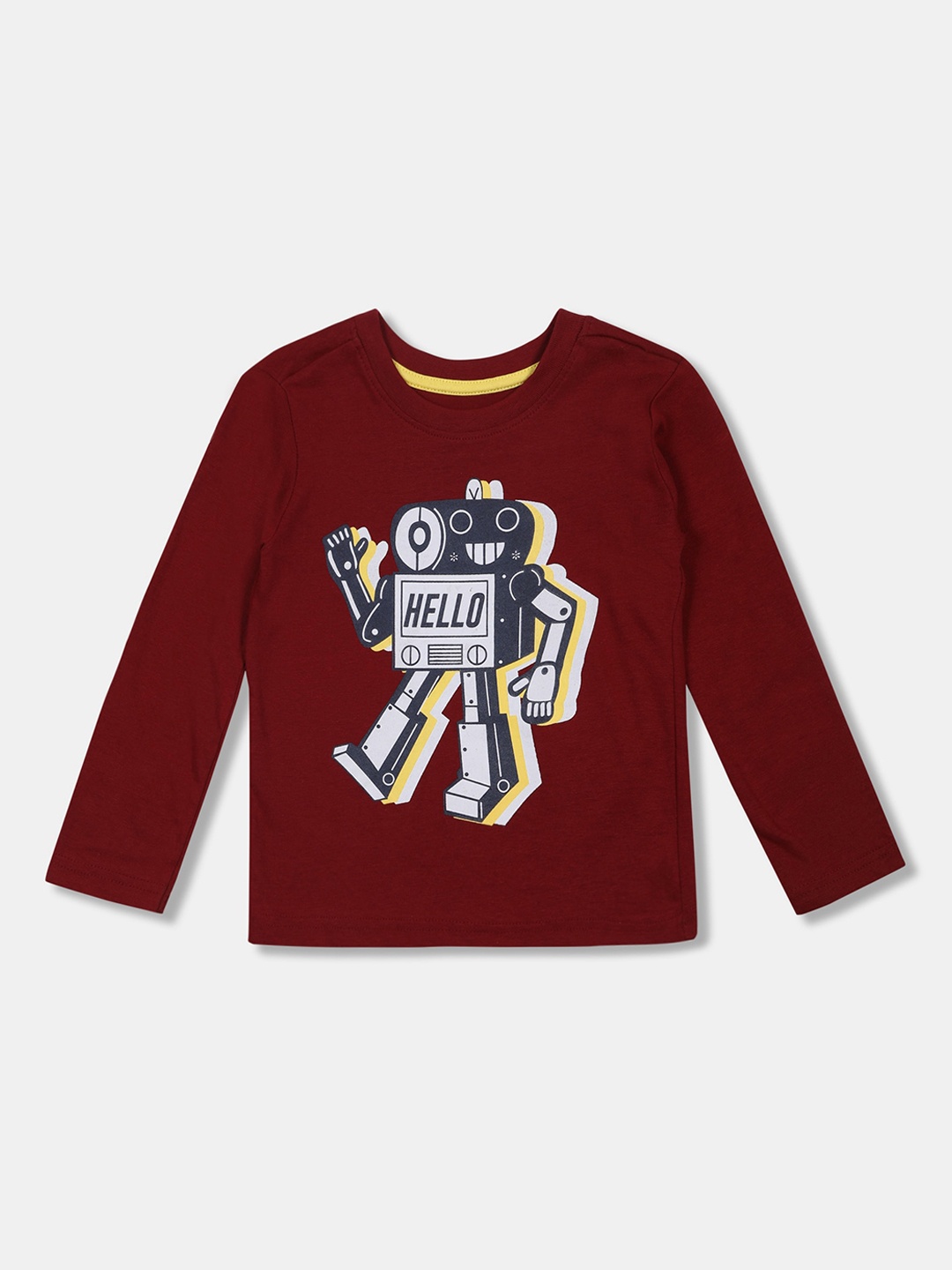 

Cherokee Boys Maroon Printed Round Neck T-shirt