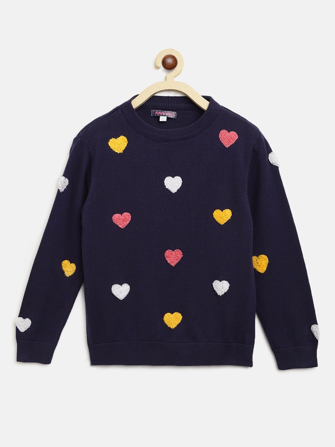 

Nauti Nati Girls Navy Blue Embroidered