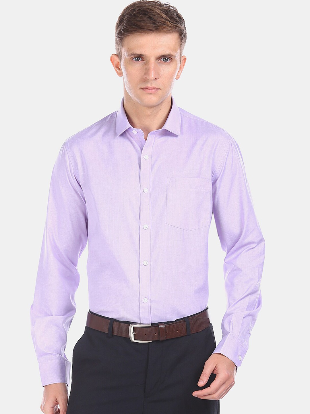 

Excalibur Men Violet Formal Shirt