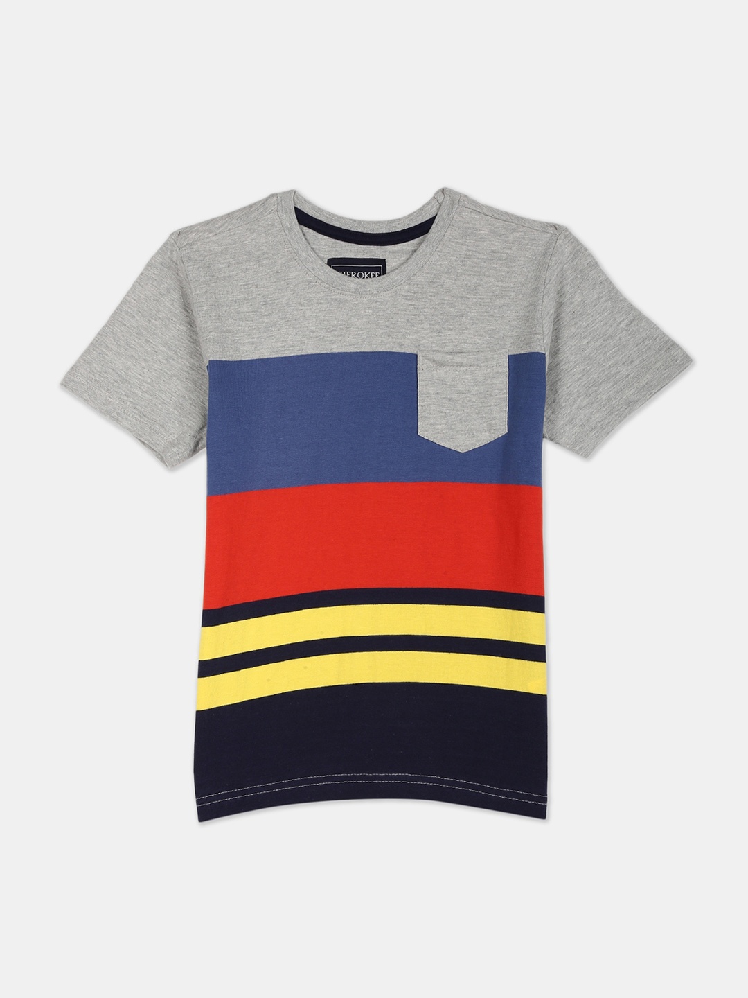 

Cherokee Boys Grey Colourblocked Round Neck T-shirt