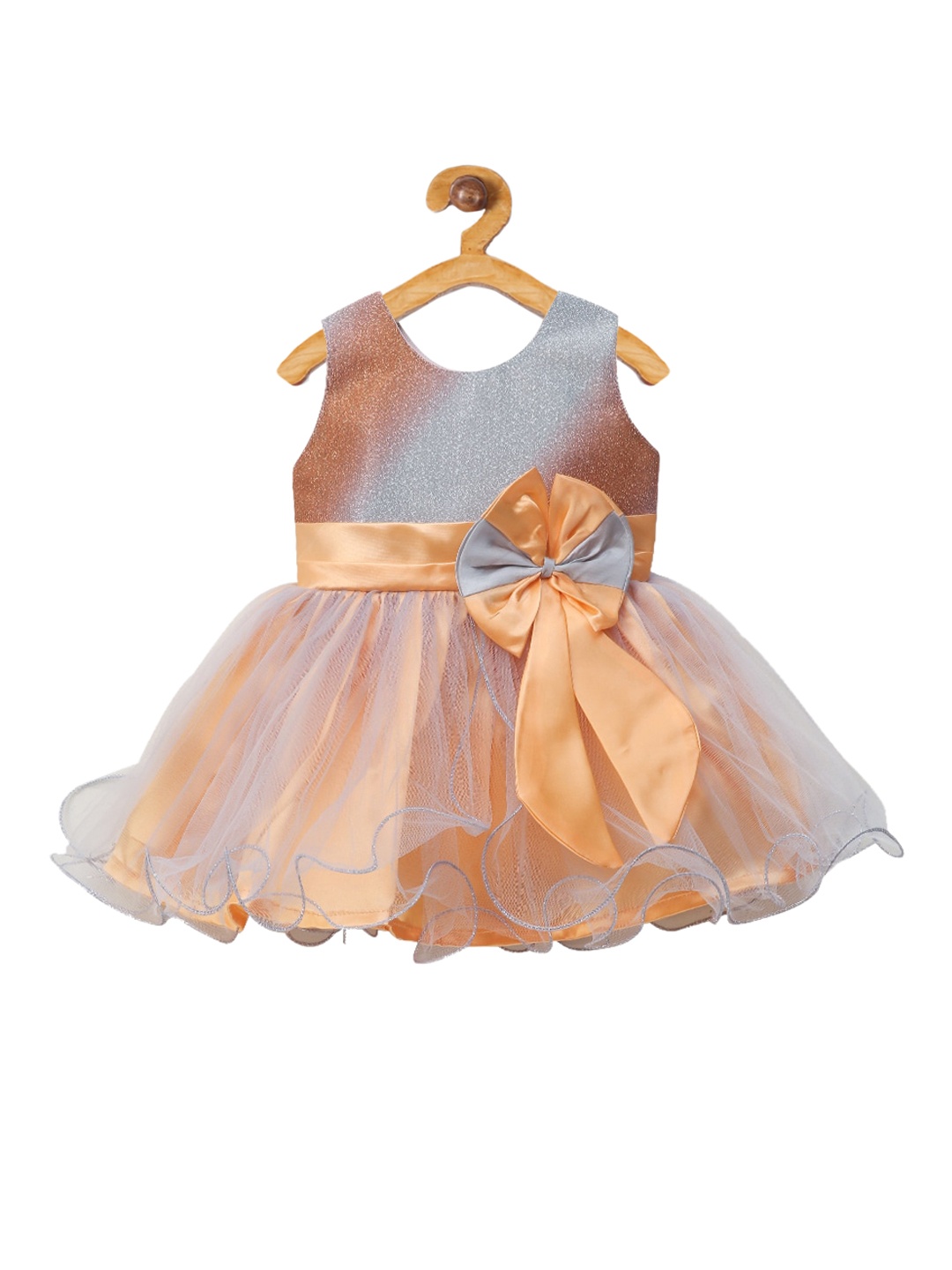 

The Magic Wand Girls Brown Solid Fit and Flare Dress
