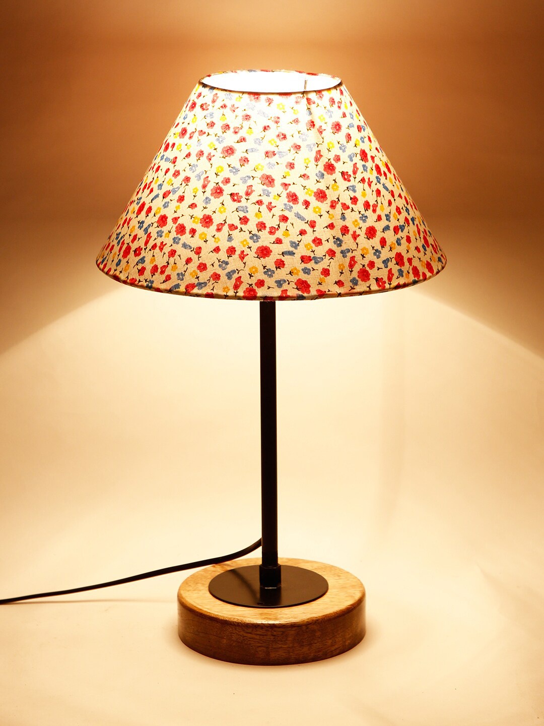 

Devansh Pink & Yellow Solid Traditional Frustum Table Lamp