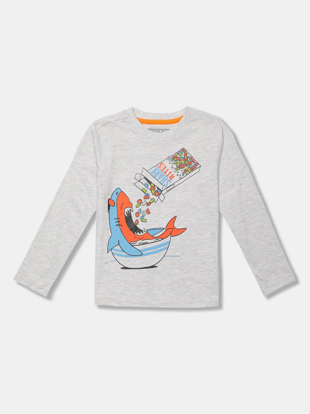 

Cherokee Boys Grey Printed Round Neck T-shirt