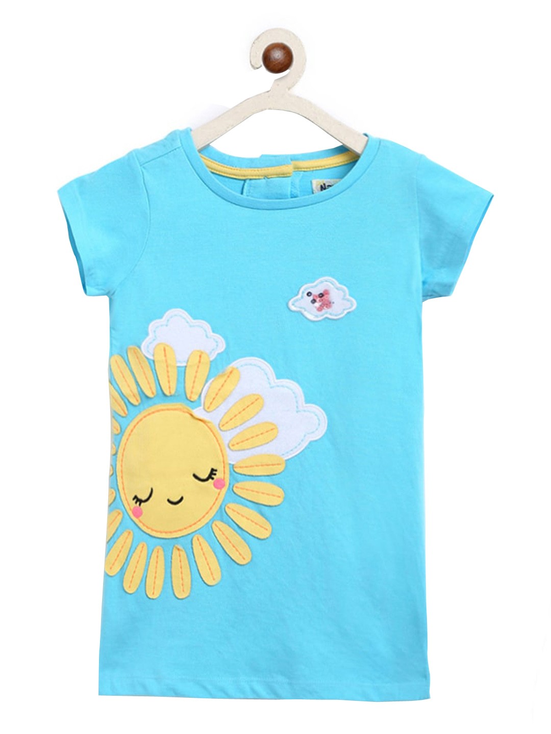 

Nauti Nati Girls Blue & Yellow Printed T-shirt Dress