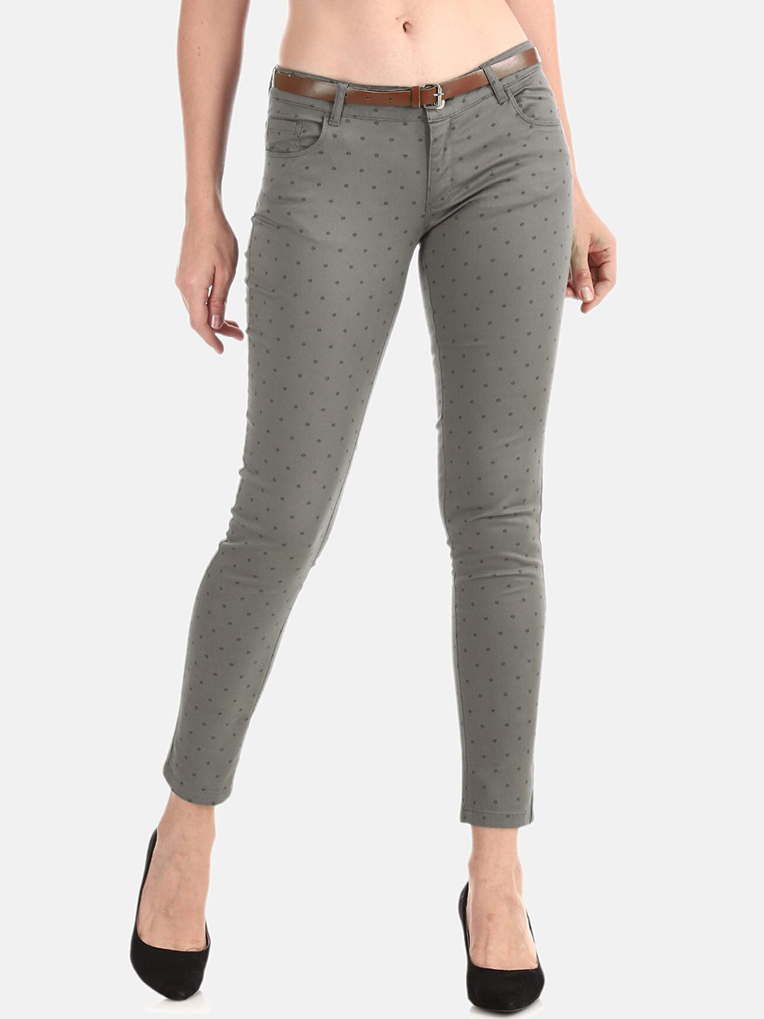 

Cherokee Women Grey Regular Fit Printed Regular Trousers